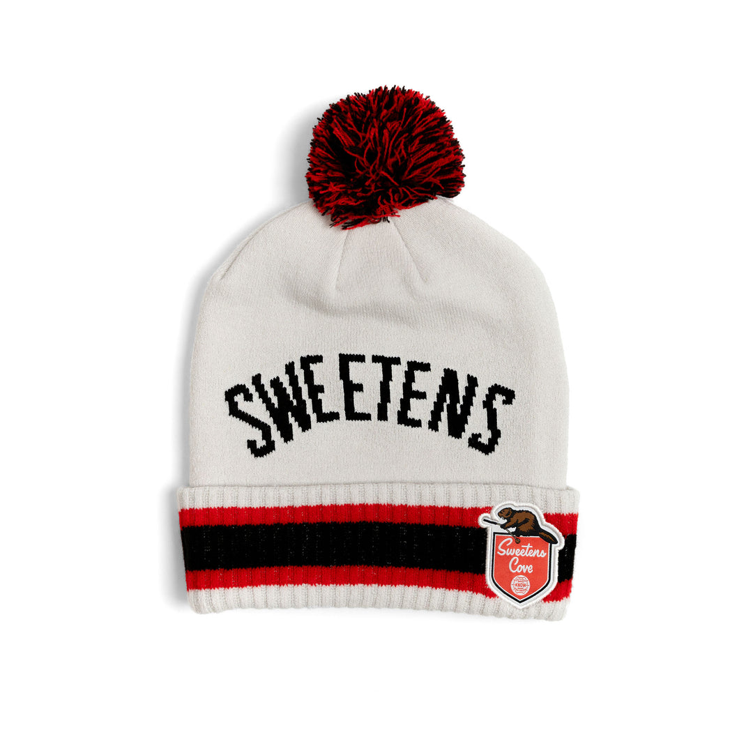 Hat | Sportiqe 'Grand' Beanie - Light Gray/Black/Red