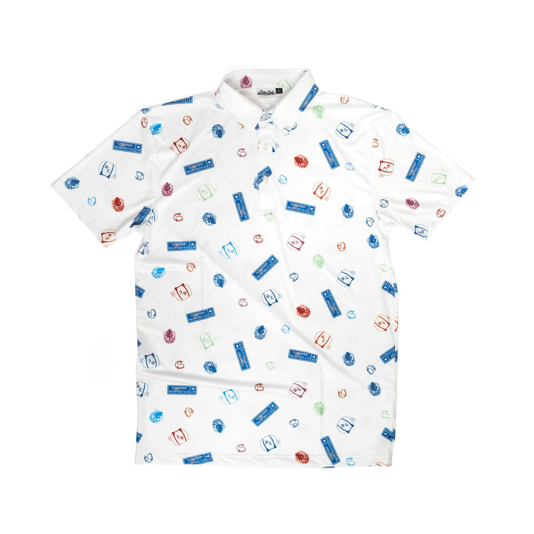 Polo | Flyte Golf Custom Print - White/Jumbo Logos