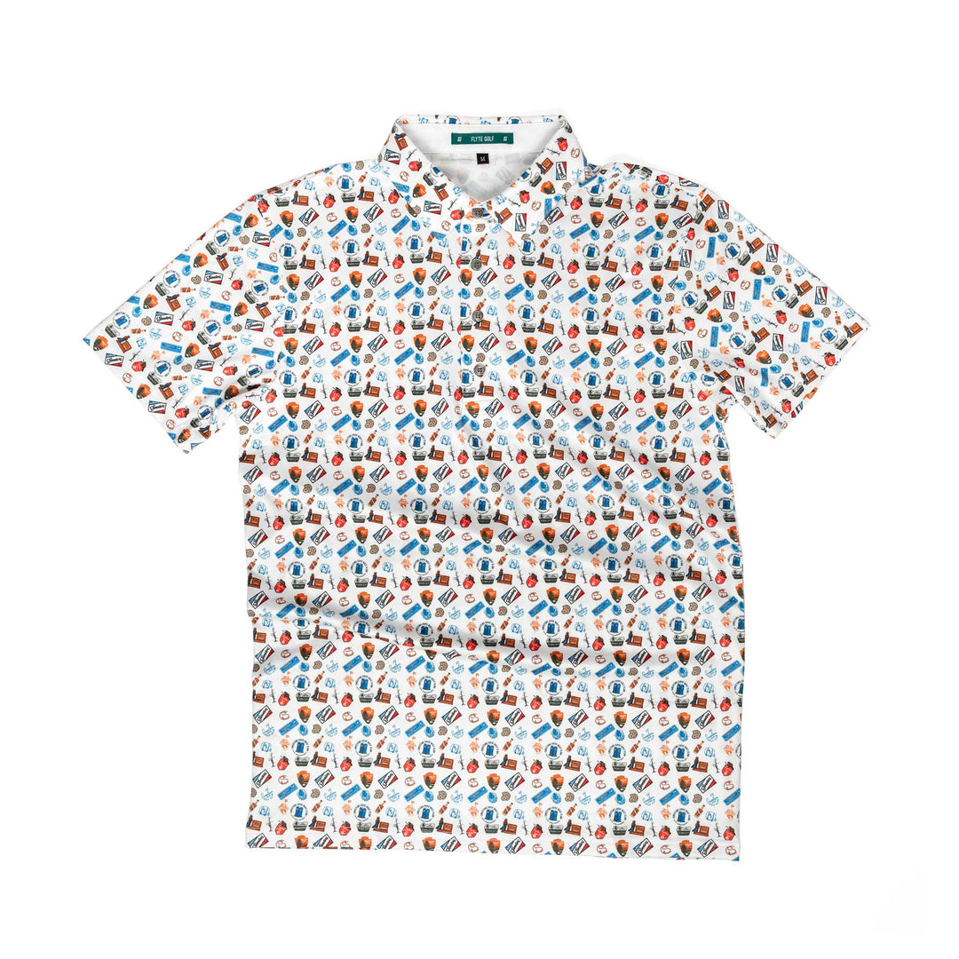 Polo | Flyte Golf Custom Print - White/Mini Logos