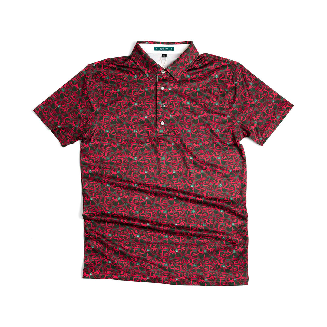 Polo | Flyte Golf Custom Print - Red/Green Floral