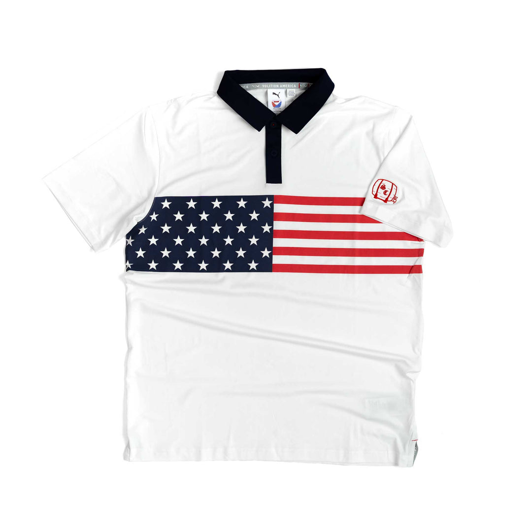 Men's Polo | Volition 'Flag Stripe Polo' - Bright White