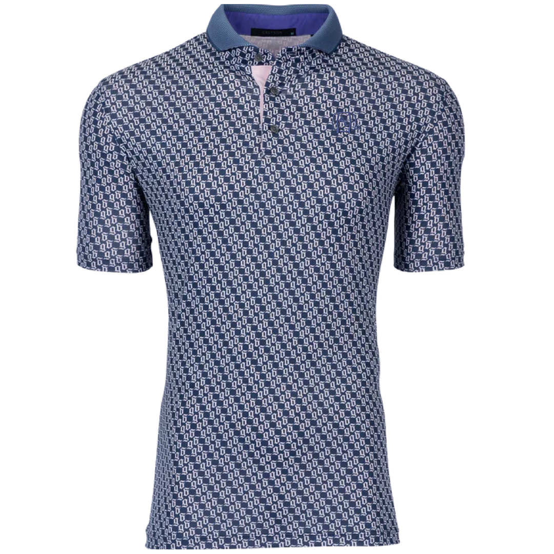 Men's Polo | Greyson 'Wolf Tails' - Sea/Barrel