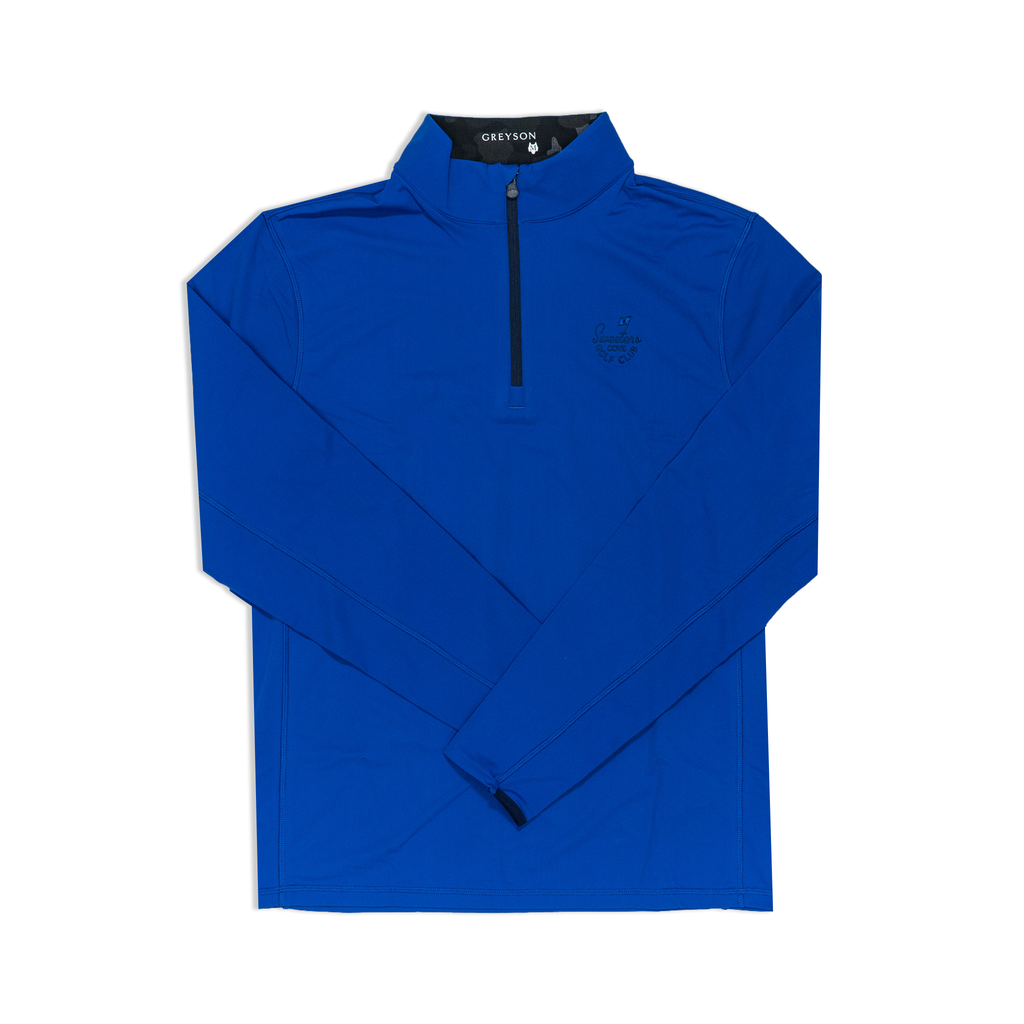 GREYSON グレイソン Tate 1/4 Zip Maltese Blue Mens Tate Mockneck Quarter-Zip - Midweight Performance