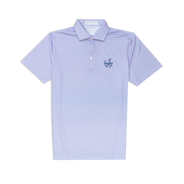 Men's Polo | Holderness & Bourne 'The Davenport' - Scotch Pink & Marlin Blue