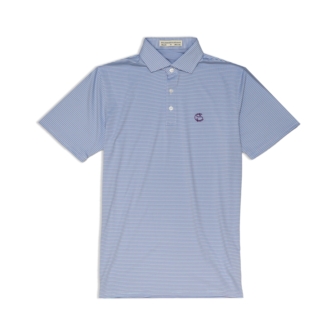 Men's Polo | Holderness & Bourne  'The Gresham' - Sky/Fushion/White