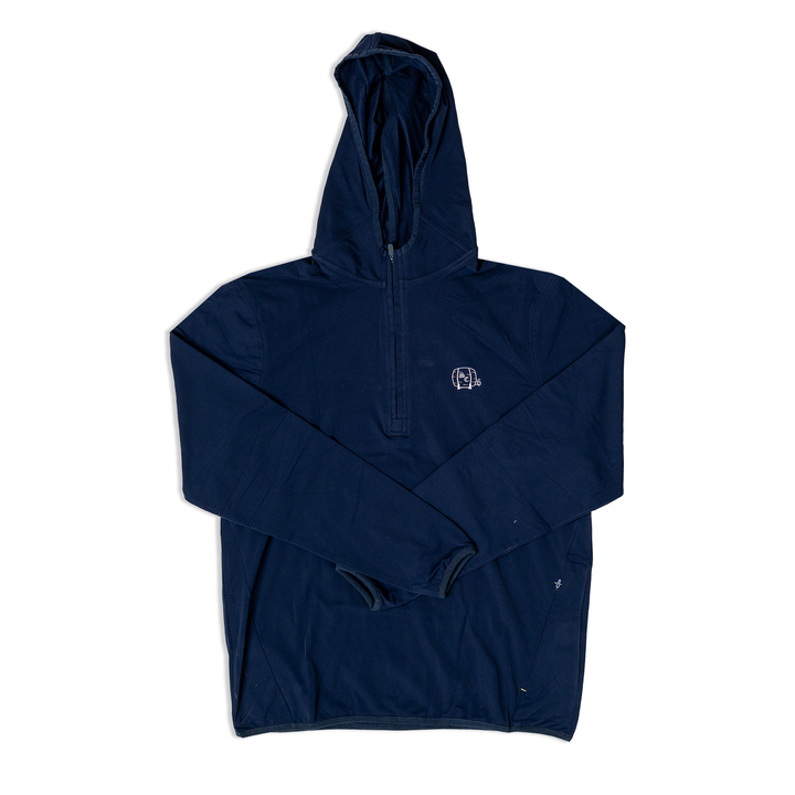 Men's Pullover | tasc 'Stratford Performance 1/4 Zip Hoodie' - Classic Navy/Barrel