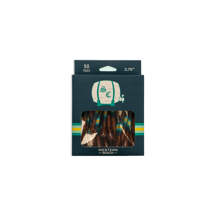 Golf Tees | Western Birch Golf Tees - Teal/Barrel