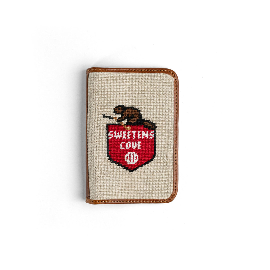 Scorecard Holder | Smathers and Branson Needlepoint - Khaki/Beaver Shield