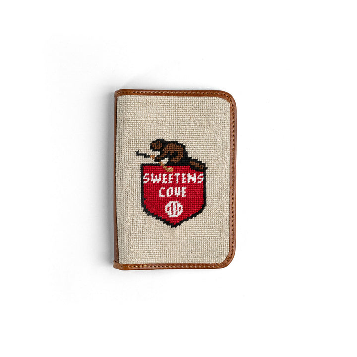 Scorecard Holder | Smathers and Branson Needlepoint - Khaki/Beaver Shield