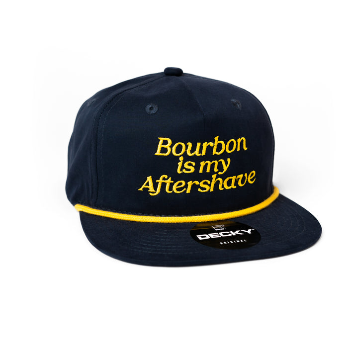Hat | Flat Bill - Navy/Gold/Bourbon is my Aftershave/Barrel