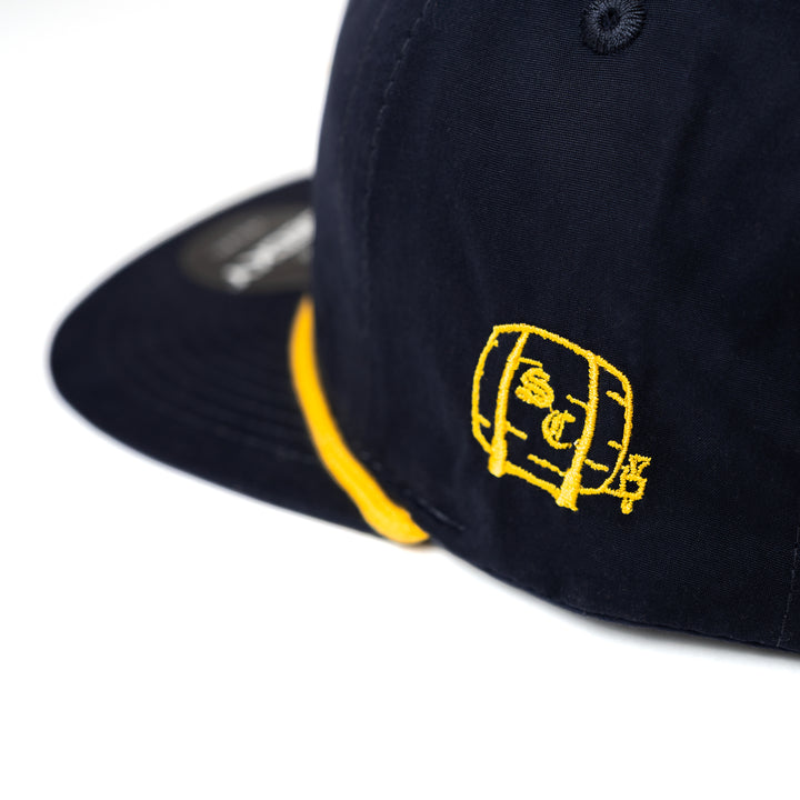 Hat | Flat Bill - Navy/Gold/Bourbon is my Aftershave/Barrel