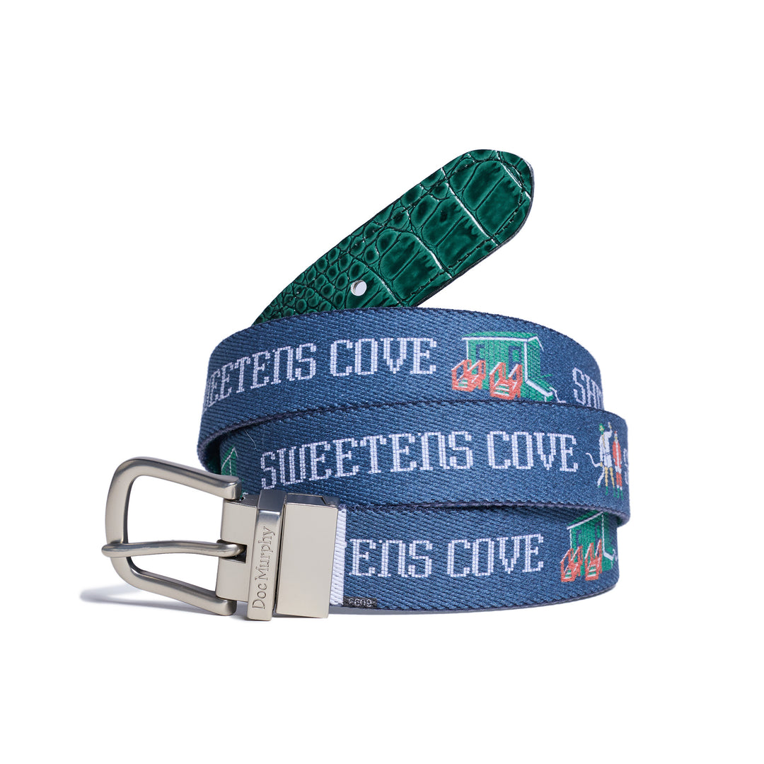 Belt | Christmas Reversible Belt - Blue/Green