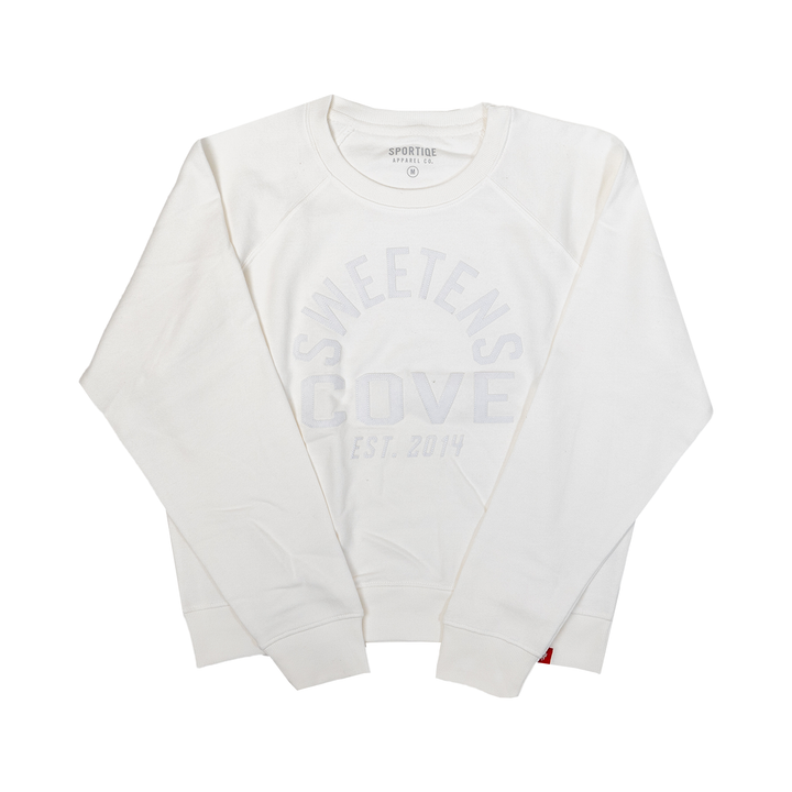 Women's Sweatshirt | Sportiqe 'Ashlyn' Crew Neck - Cloud/Club Text Applique