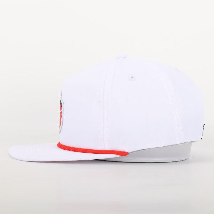 Junior Hat | Hovi Dry Goods 'Junior Rope' - White/Red/Beaver Shield